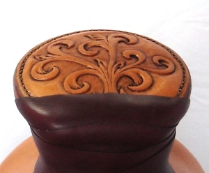 carved horn cap
